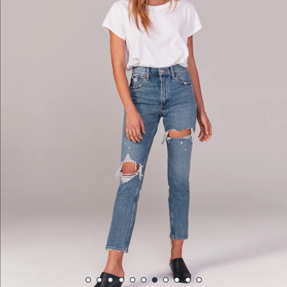 Abercrombie & Fitch Denim - Abercrombie ripped high rise mom jeans!